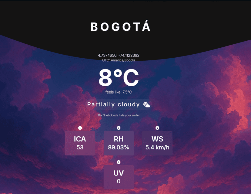 Atmospheric weather page